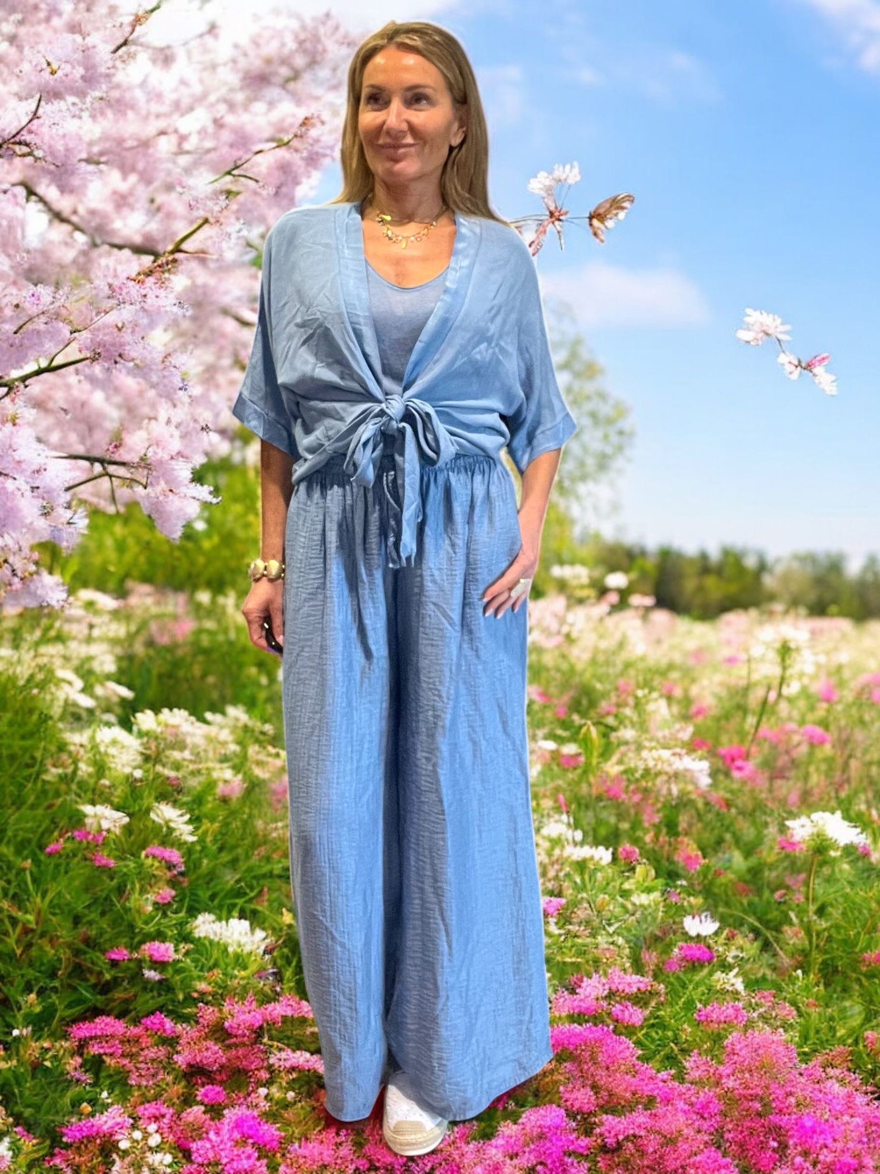 Gilet boléro bleu💙