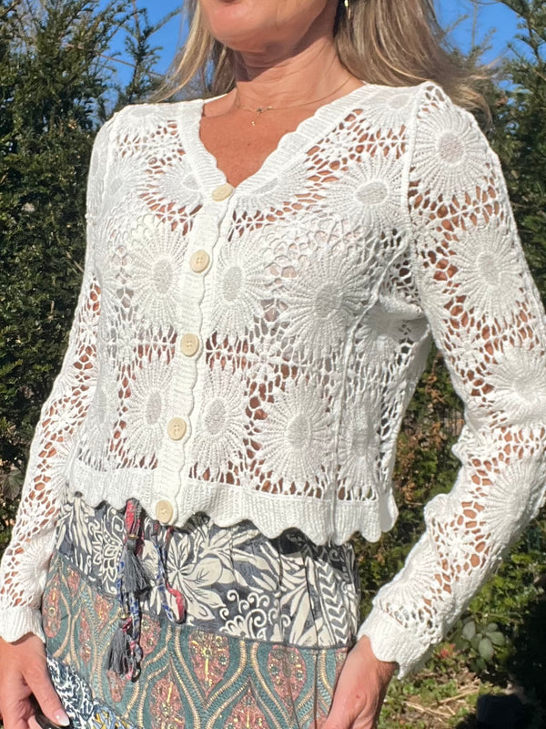Gilet Crochet Maya blanc
