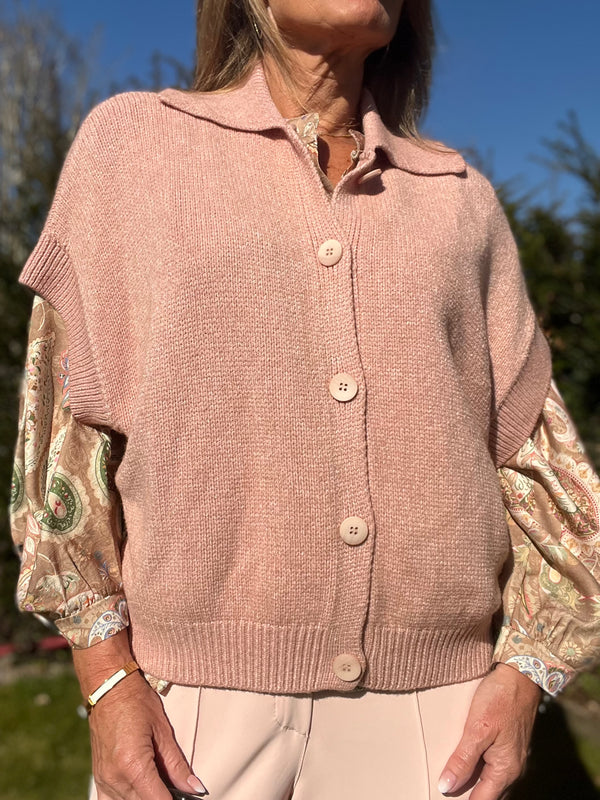 Gilet Vanille rose