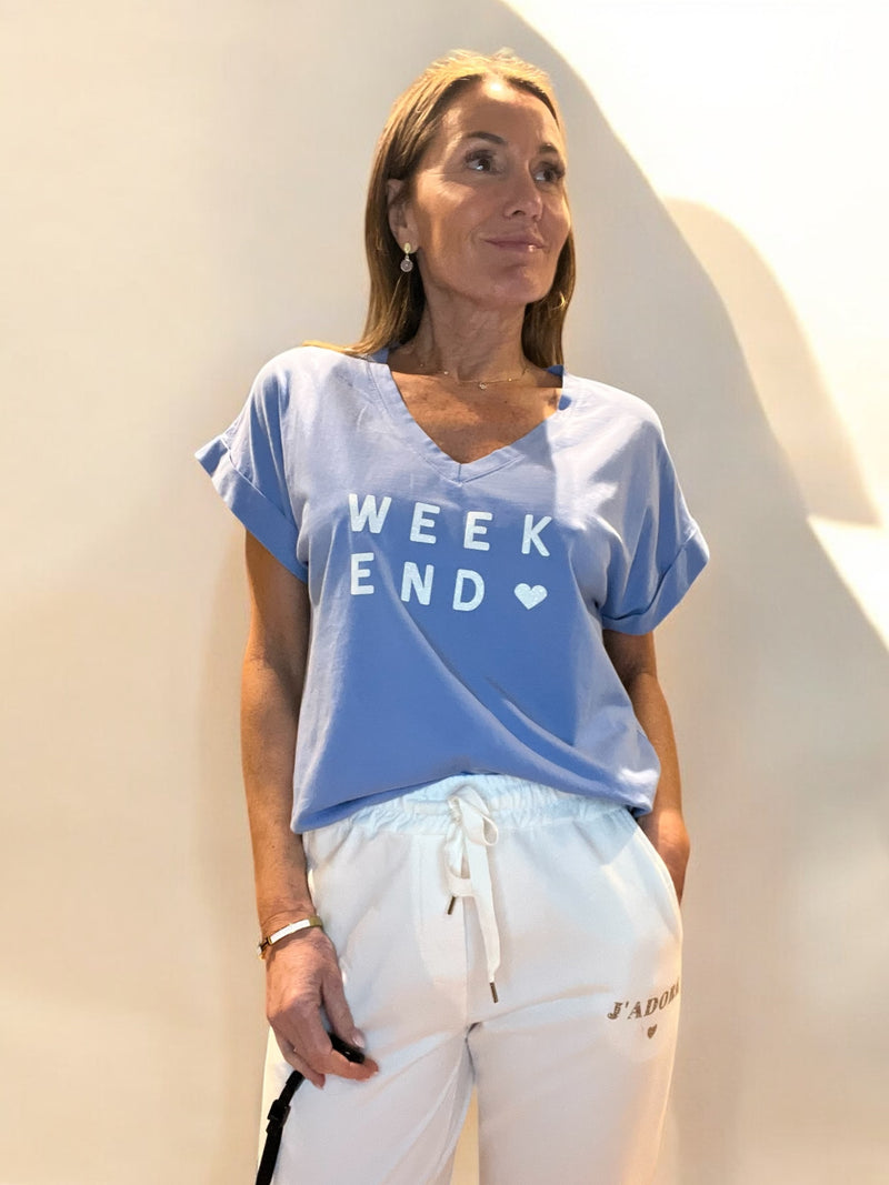 T- Shirt week-end bleu