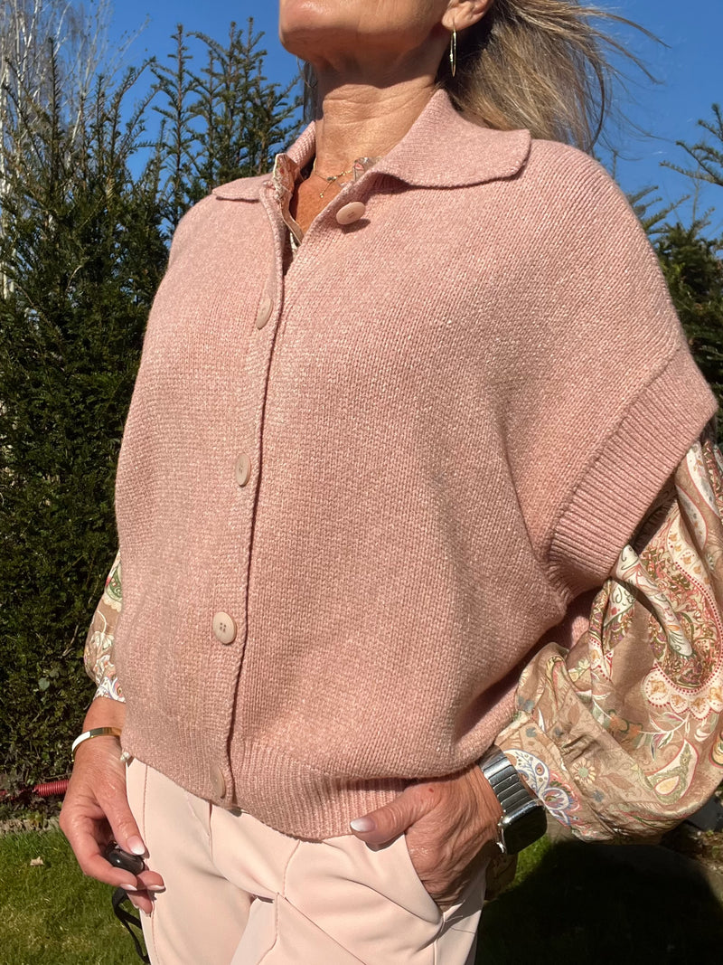 Gilet Vanille rose