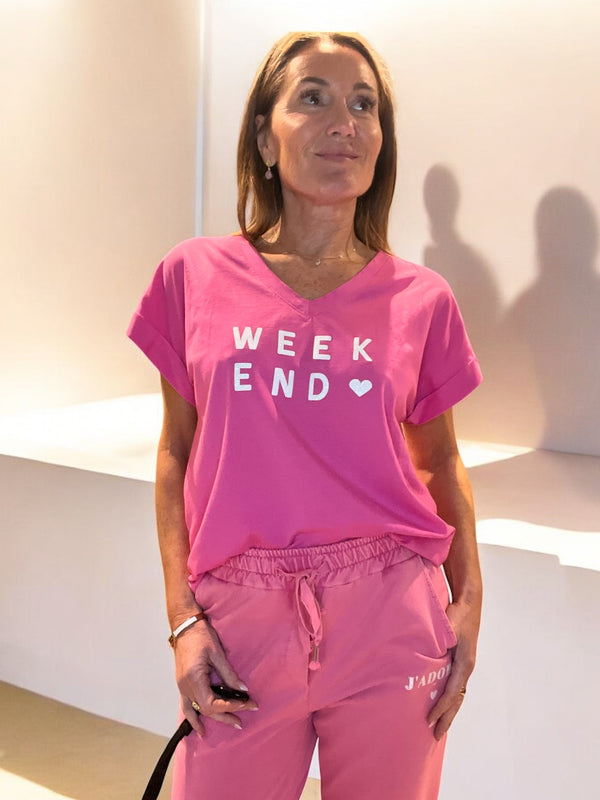 T- Shirt Week-end fushia