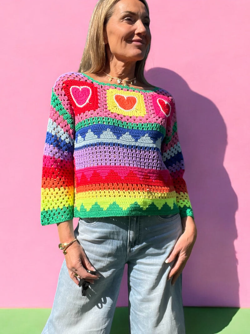 Pull crochet plume