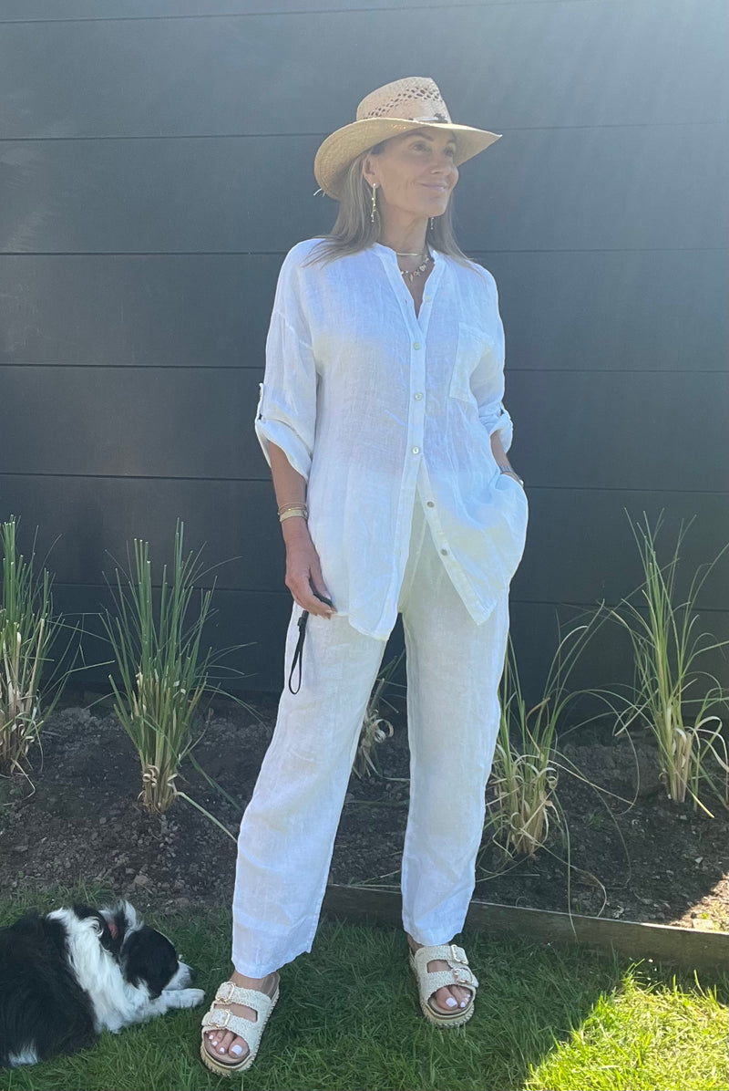 Chemisier Lino blanc