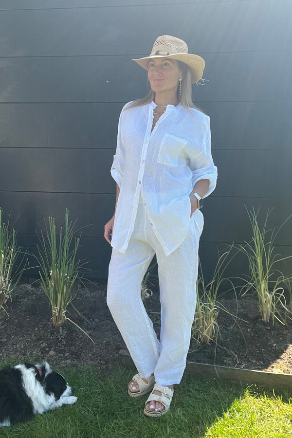 Pantalon Lino blanc