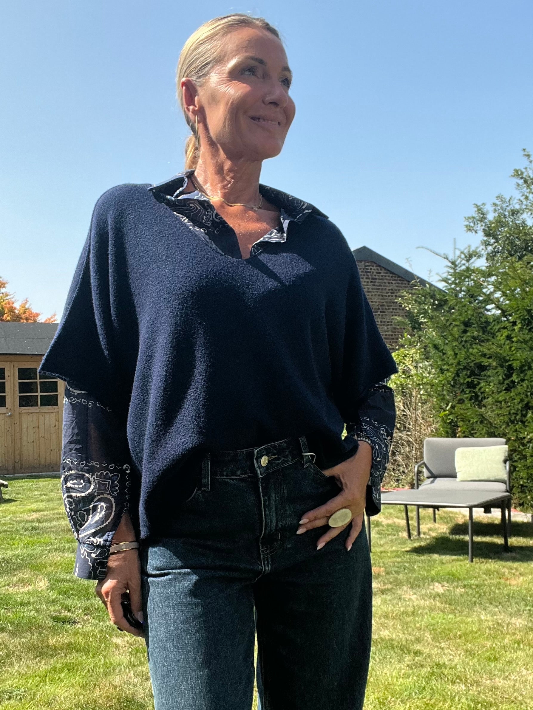 Pull Chacha bleu Marine