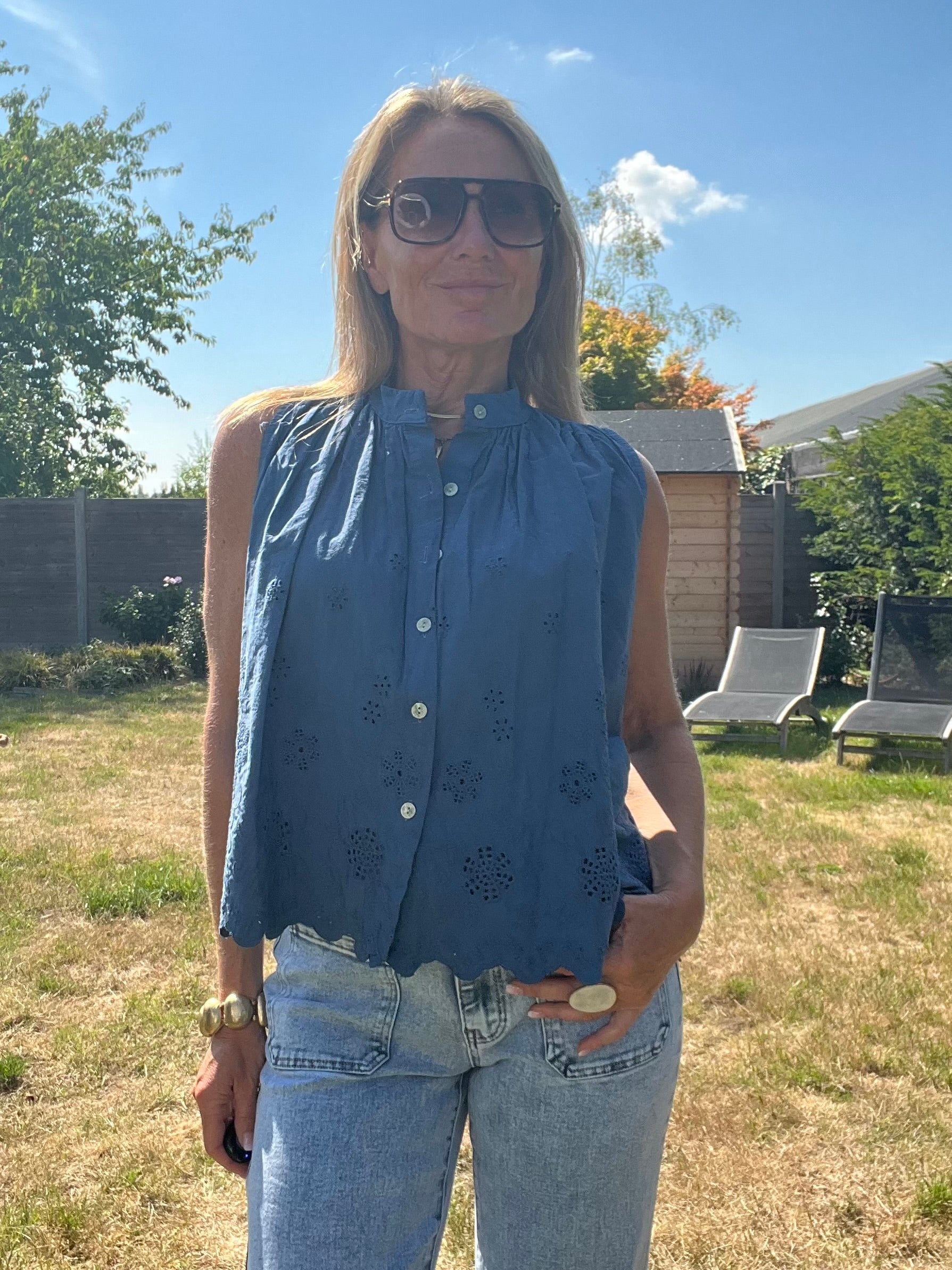 Chemisier Ouna bleu jeans