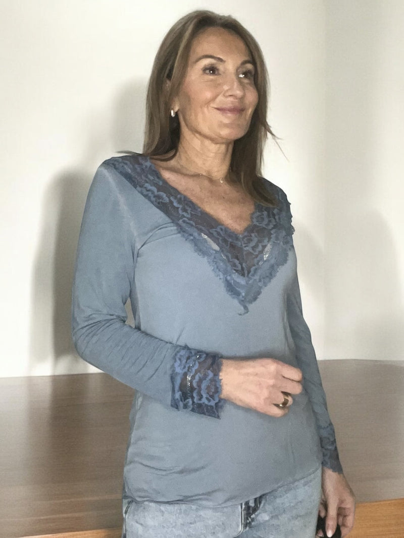 Top Cactus bleu jeans