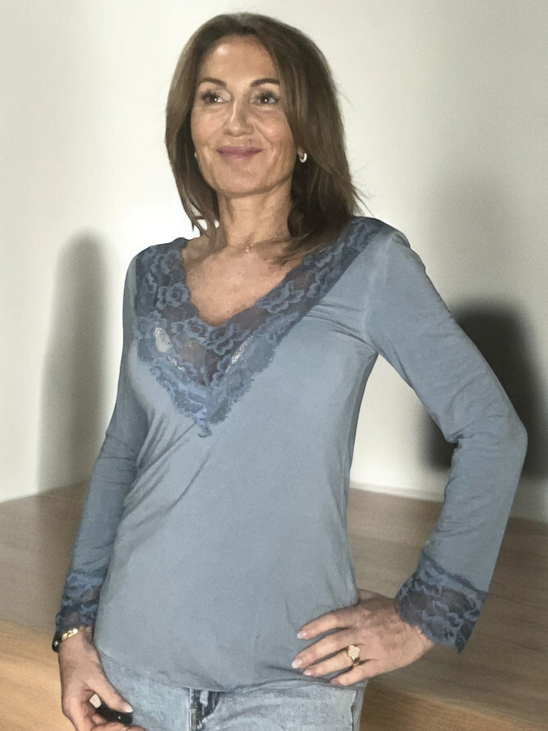 Top Cactus bleu jeans