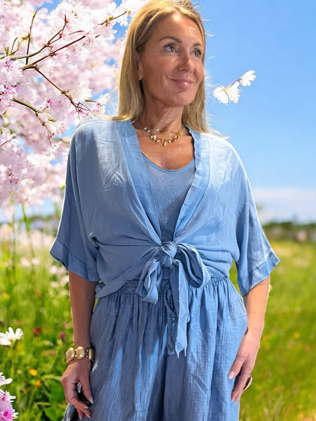 Gilet boléro bleu💙