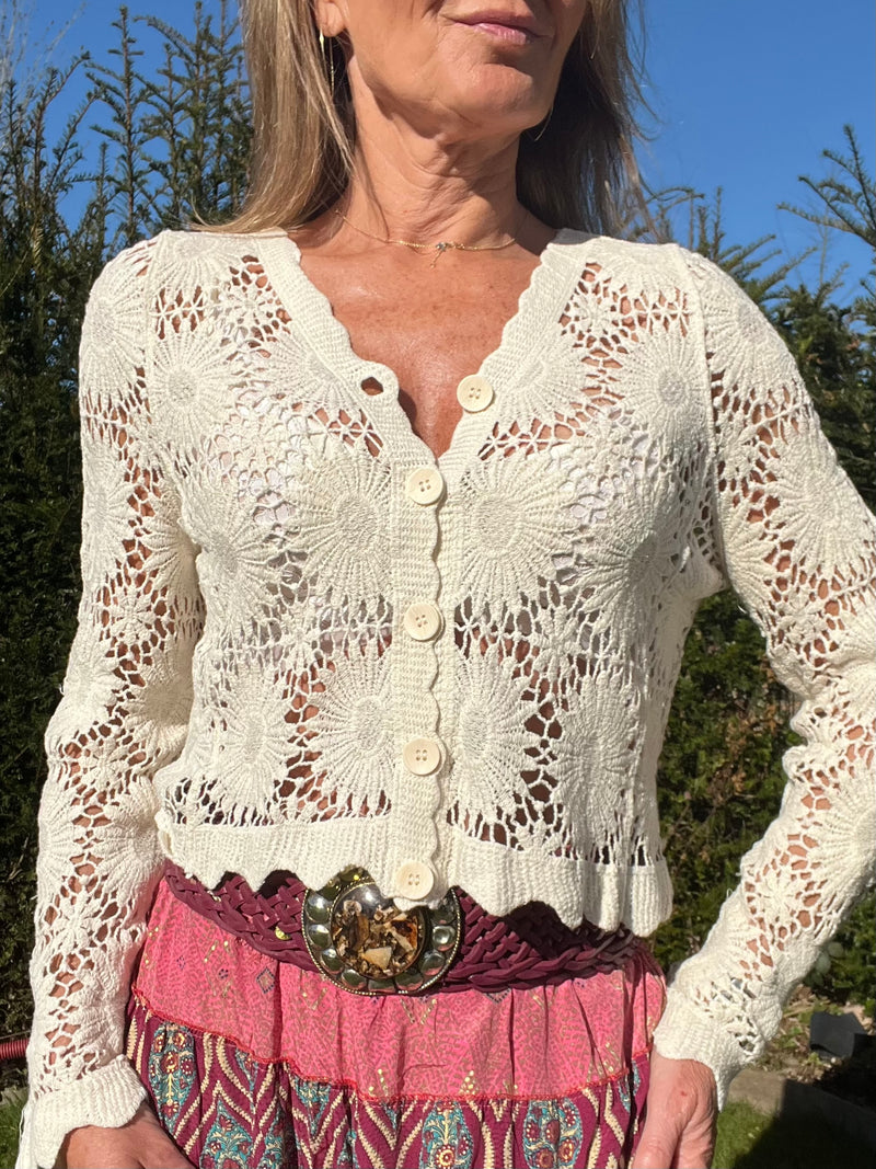 Gilet Crochet Maya beige