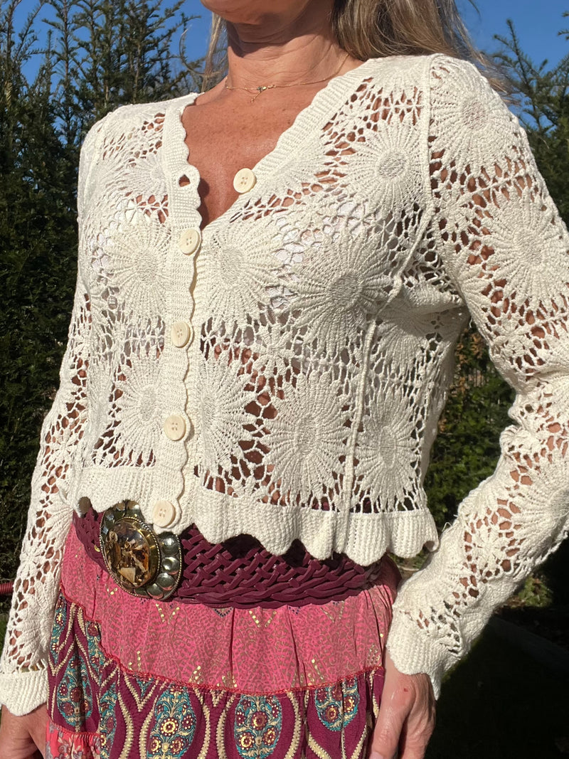 Gilet Crochet Maya beige
