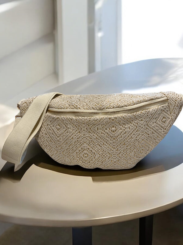 Sac Banane Strass beige✨