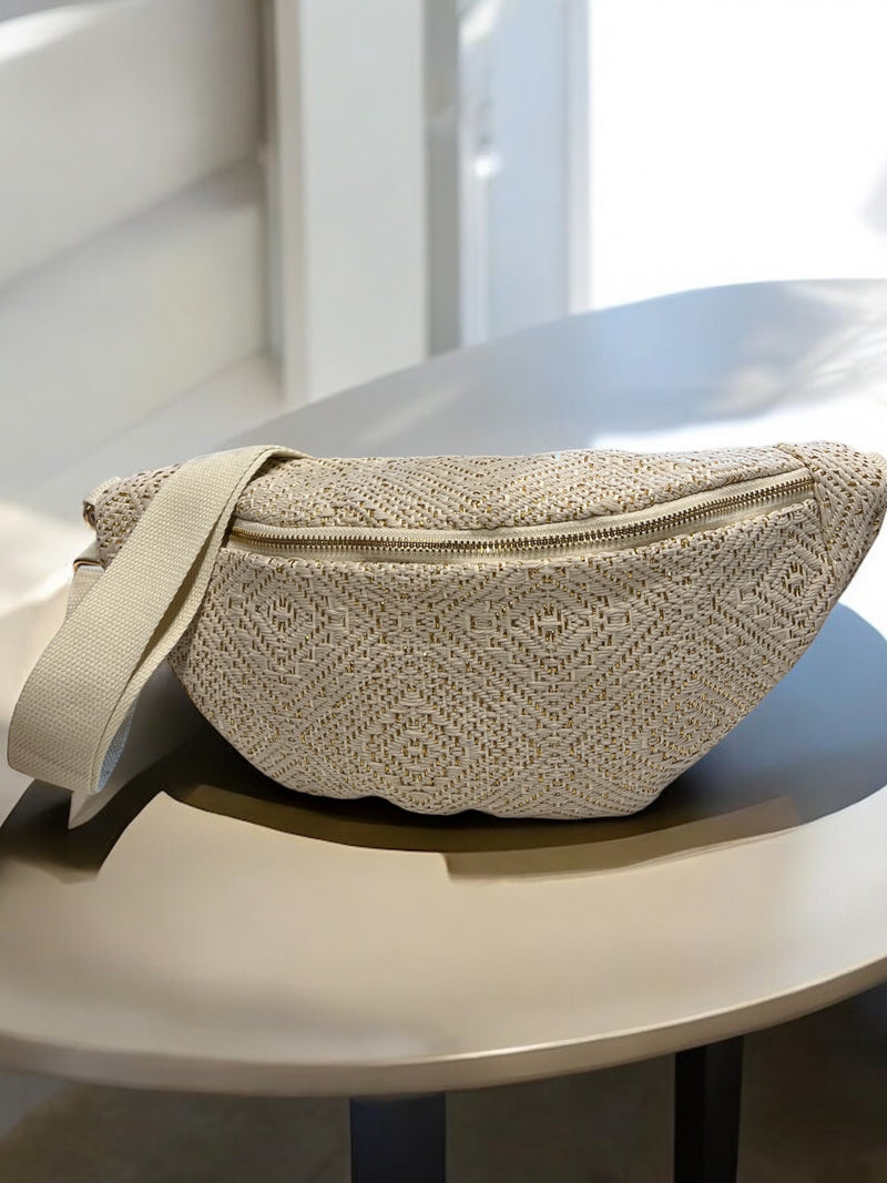 Sac Banane Strass beige✨