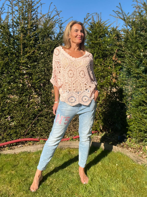 Pull Crochet Hena Rose🌸