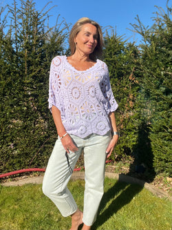 Pull Crochet Hena Parme💜