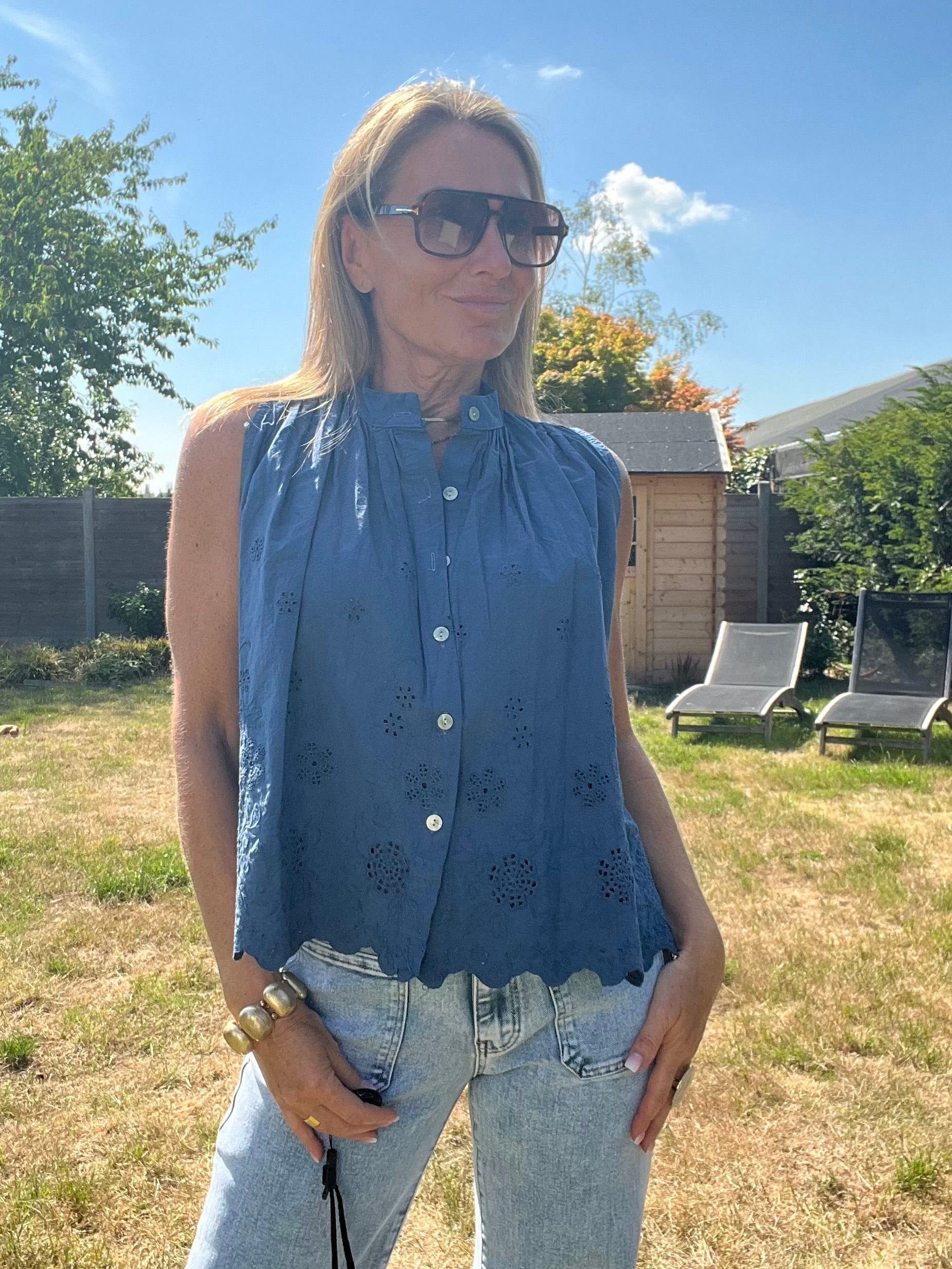 Chemisier Ouna bleu jeans