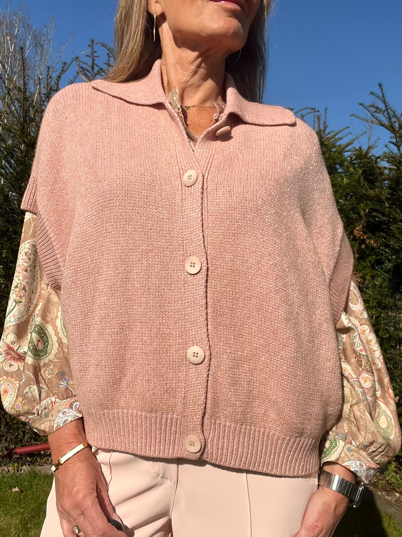 Gilet Vanille rose