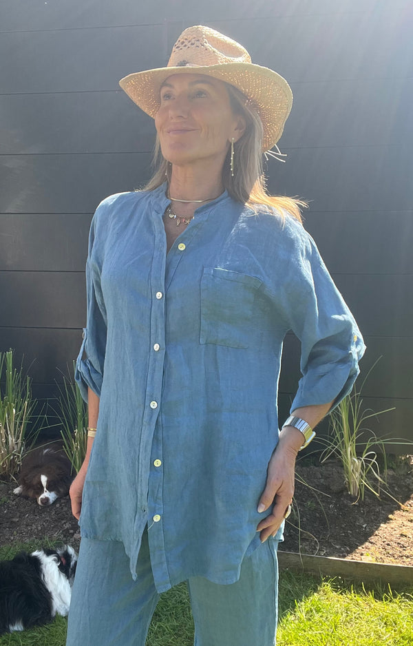 Chemisier Lino bleu jeans