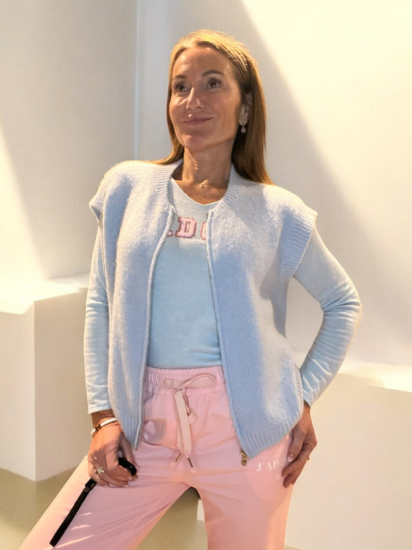 Gilet Zip bleu ciel