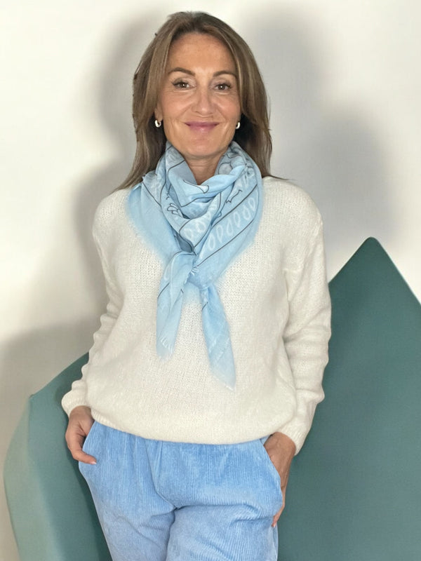 Foulard bandana bleu ciel