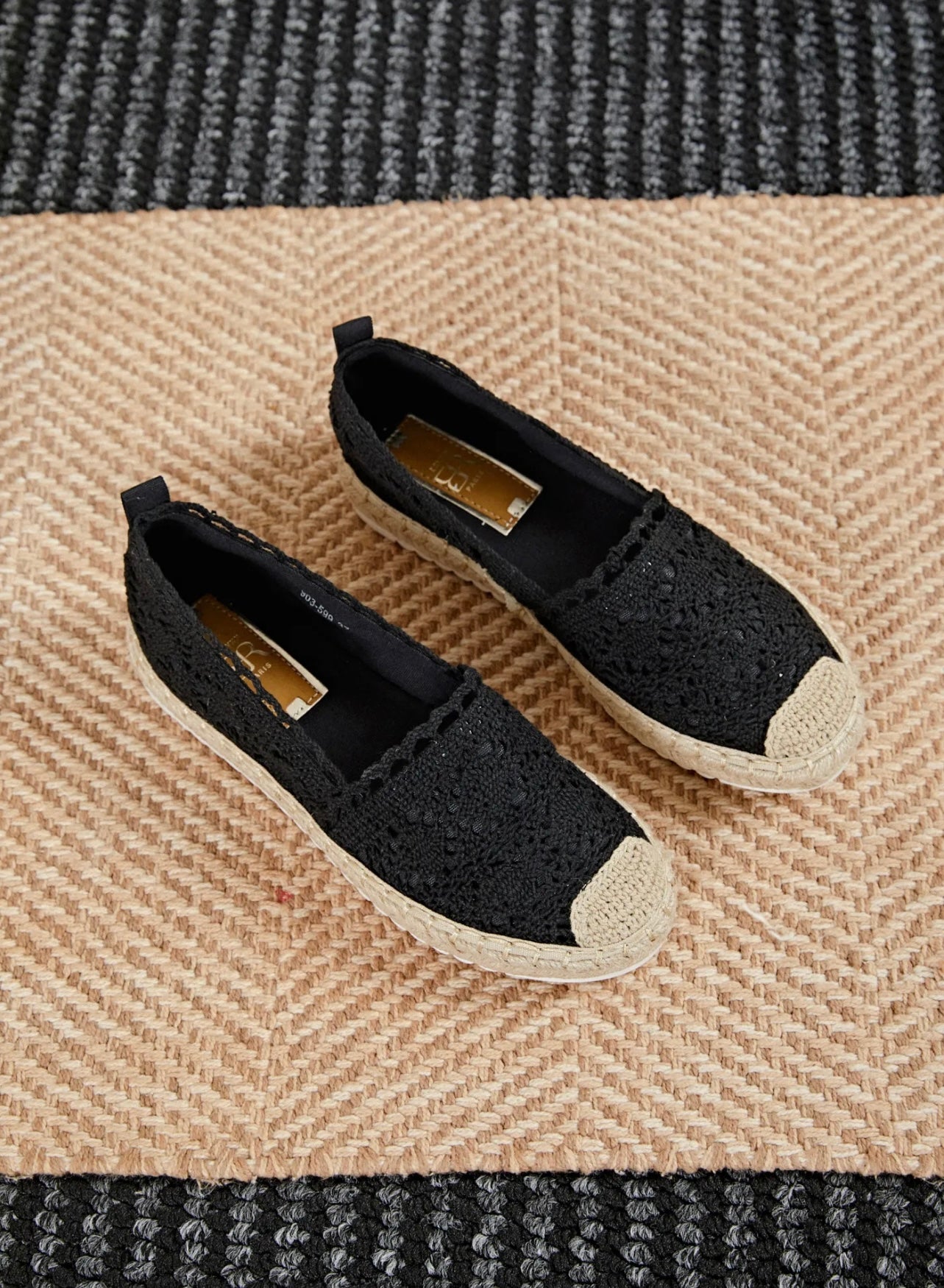 Espadrilles brodées noir