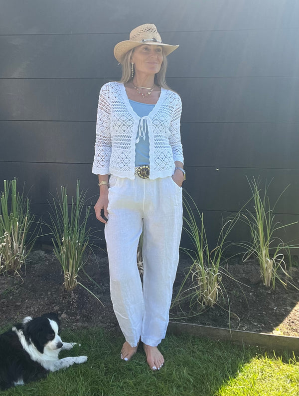 Pantalon Lino blanc