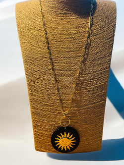 Sautoir pastille noir soleil