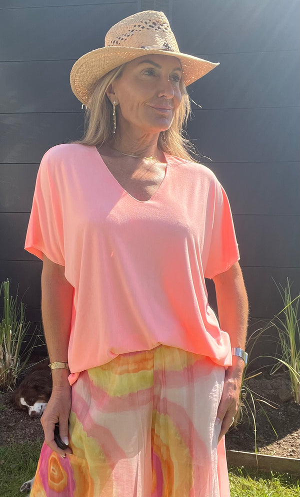 Top Alizia corail fluo