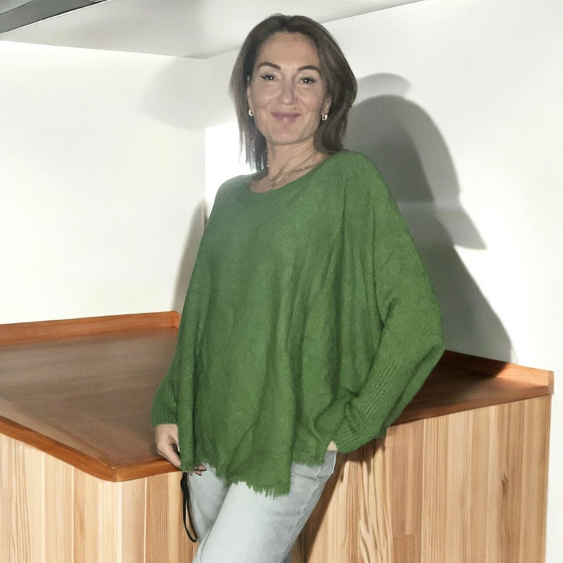 Pull à franges vert💚