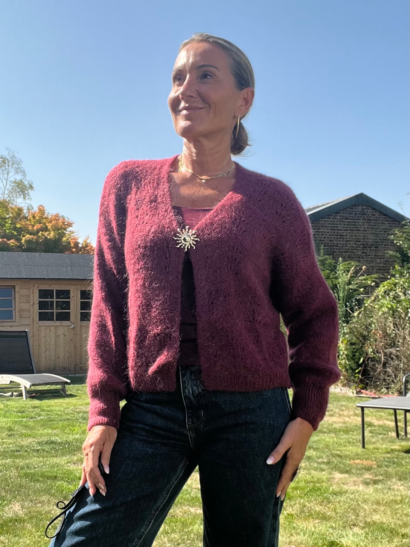 Gilet Claudia bordeaux