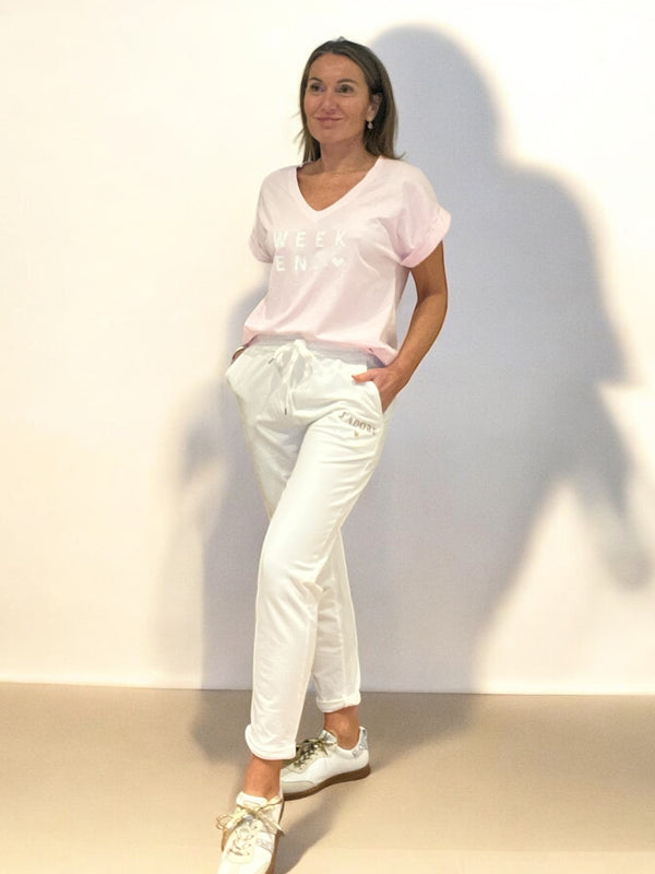 Pantalon j’adore blanc