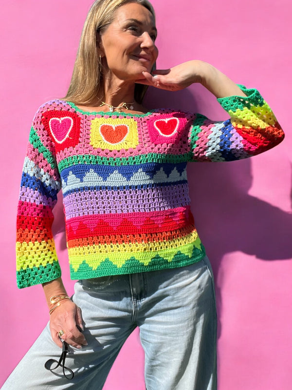 Pull crochet plume