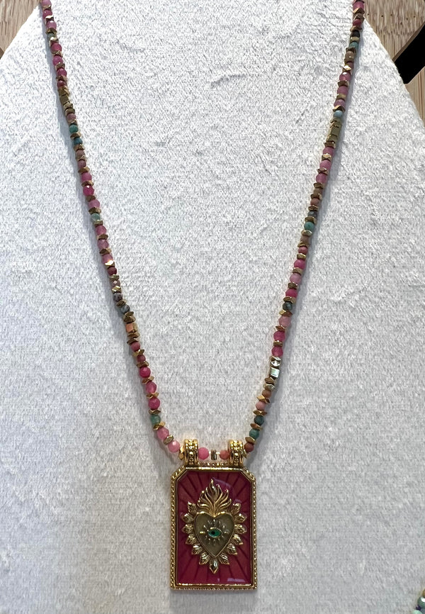 Collier Maya rose