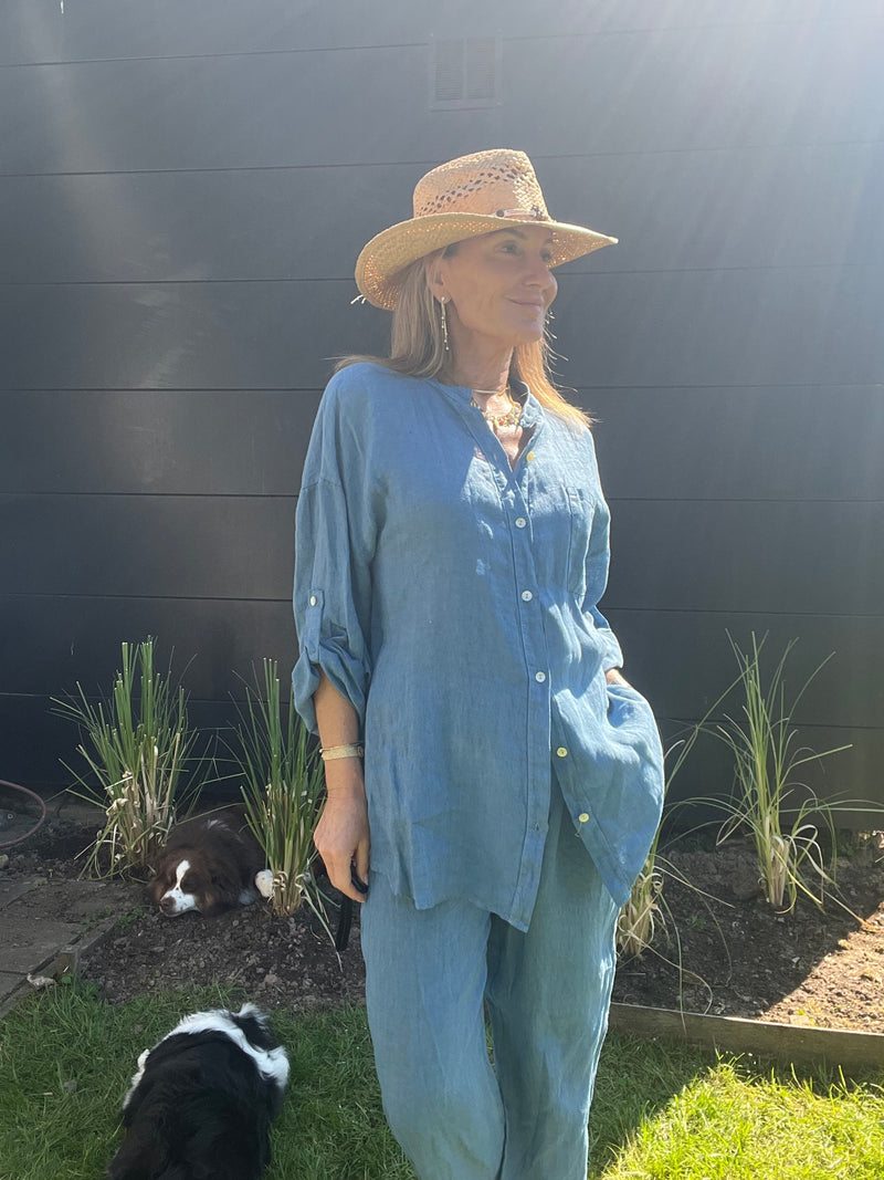 Chemisier Lino bleu jeans