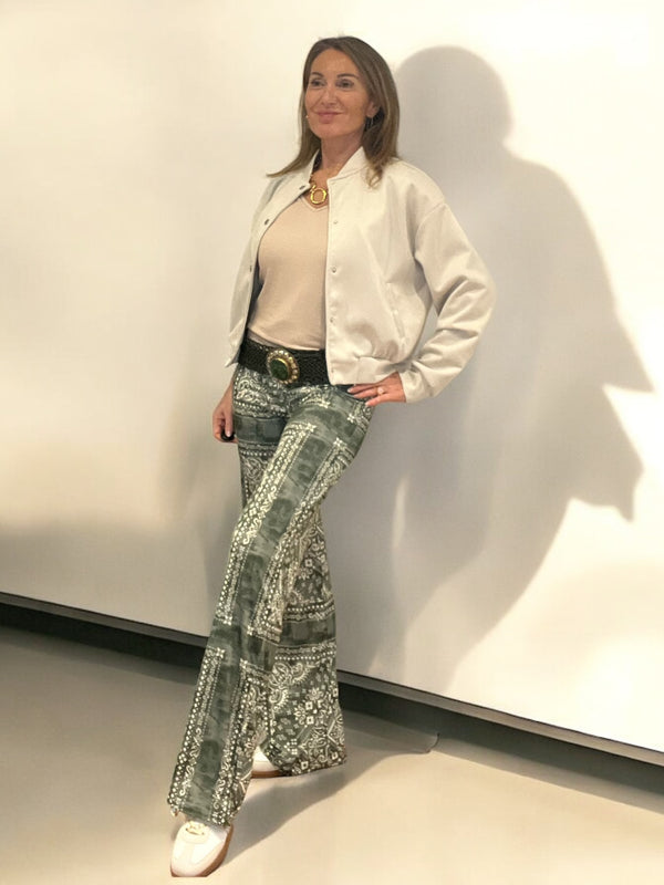 Pantalon Be Fun bandana kaki clair