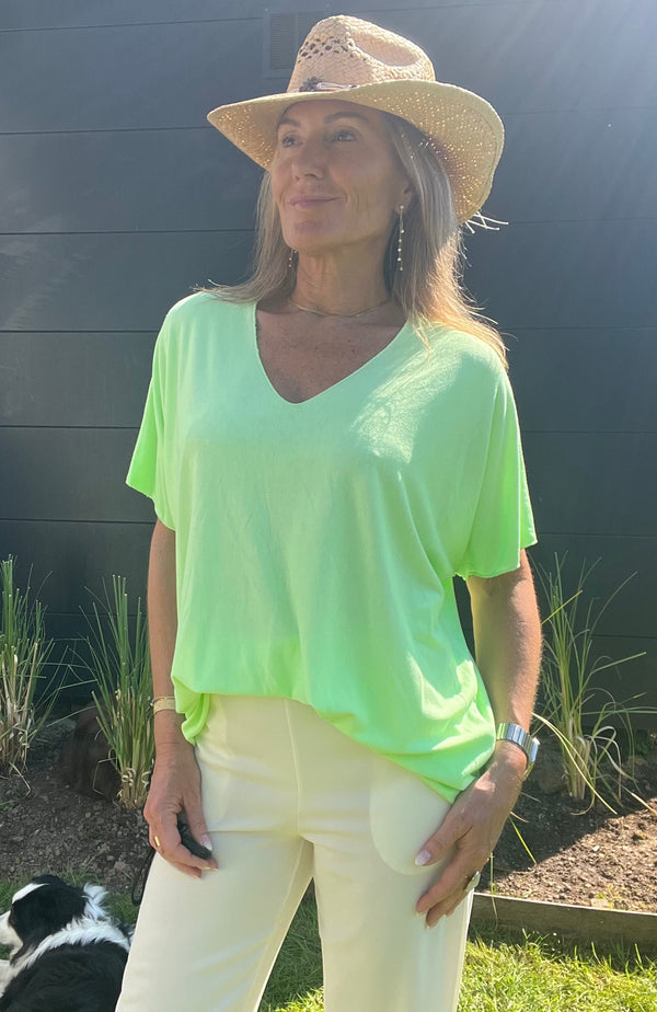 Top Alizia vert fluo