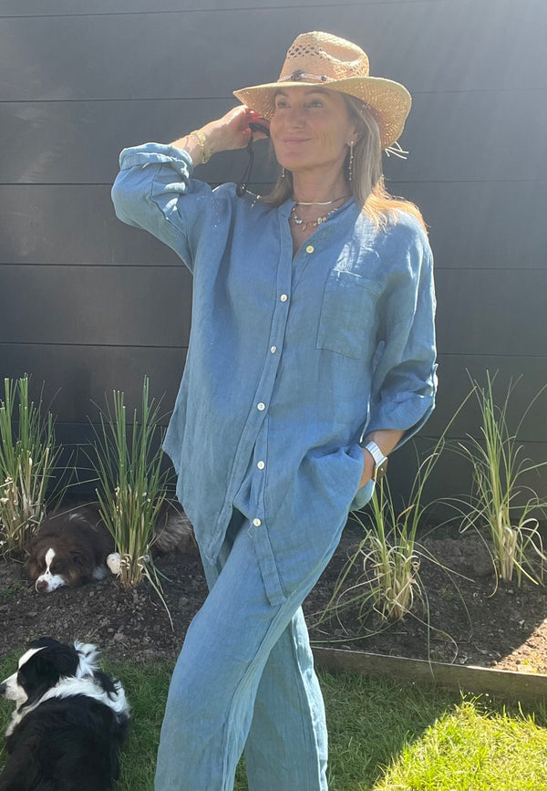 Chemisier Lino bleu jeans