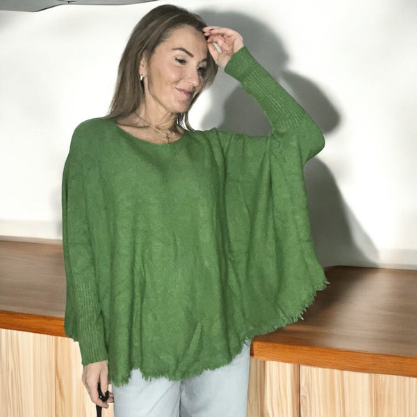 Pull à franges vert💚