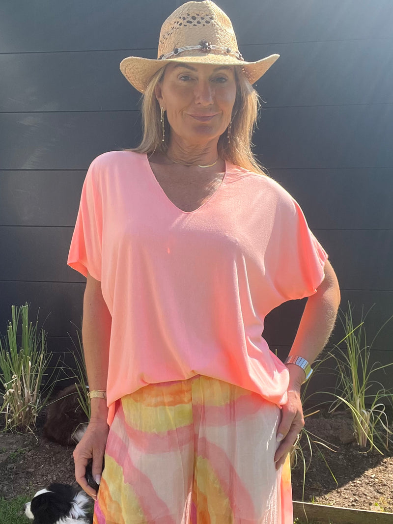 Top Alizia corail fluo