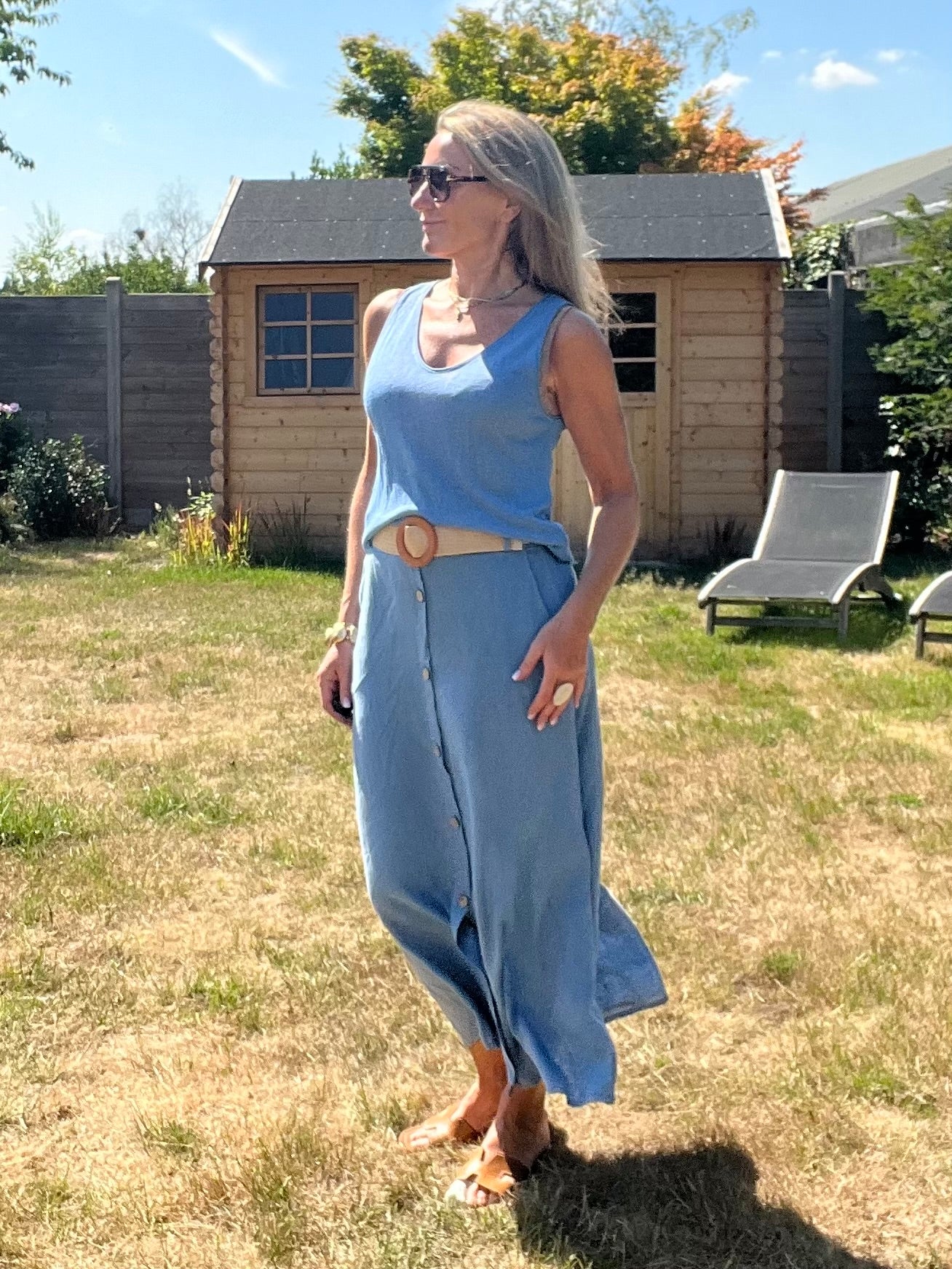 Jupe Rosaline bleu jeans