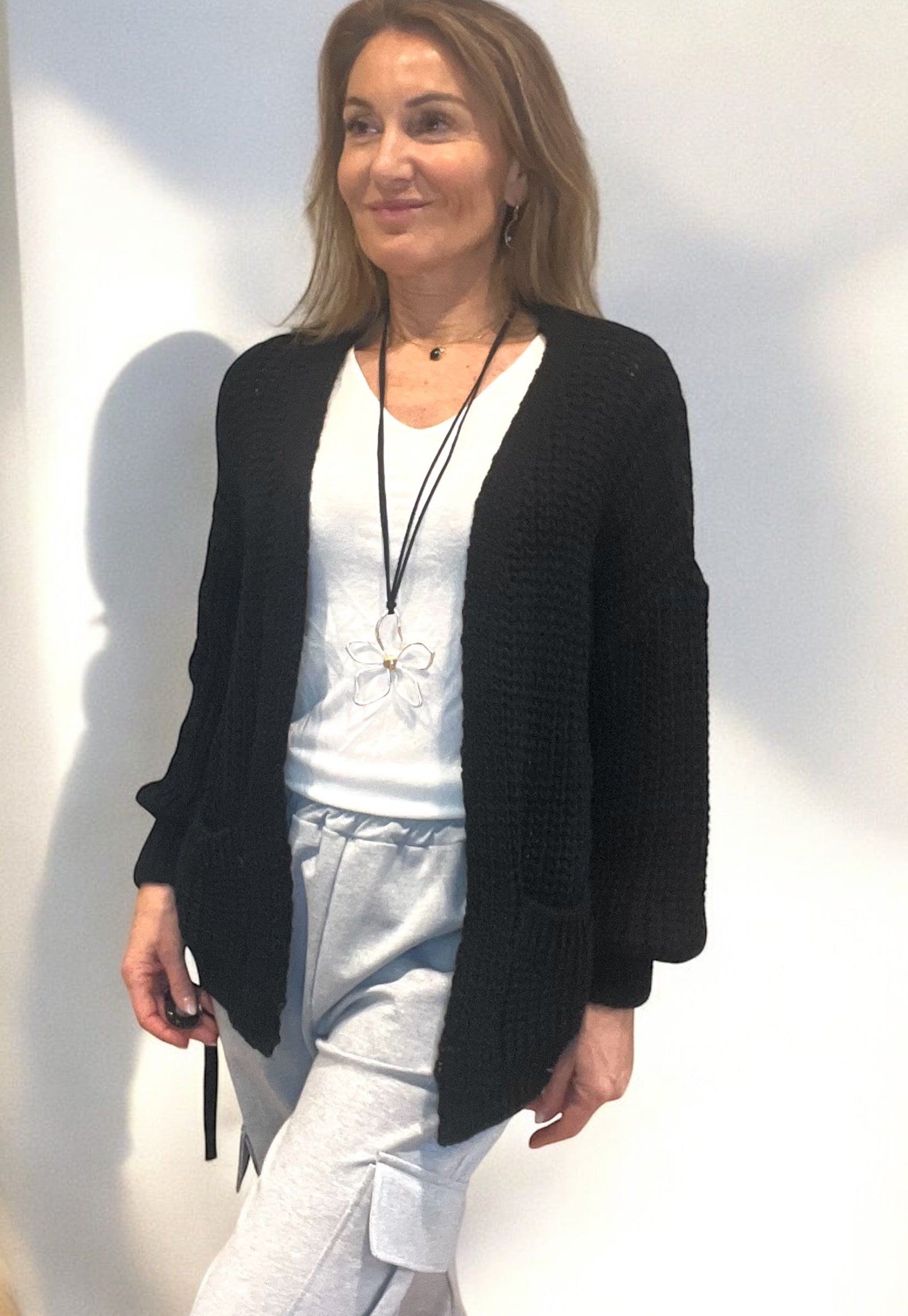 Gilet grosse maille noir