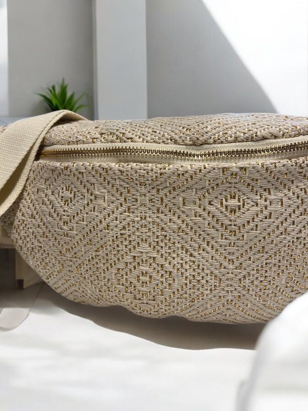 Sac Banane Strass beige✨