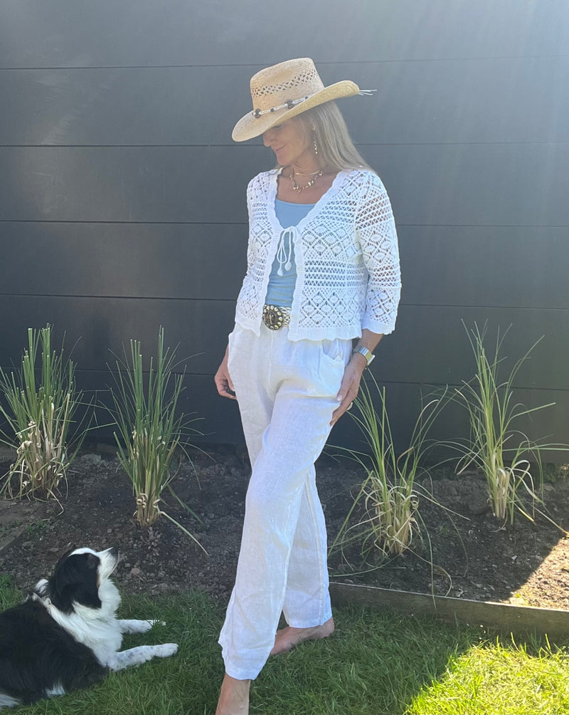 Pantalon Lino blanc