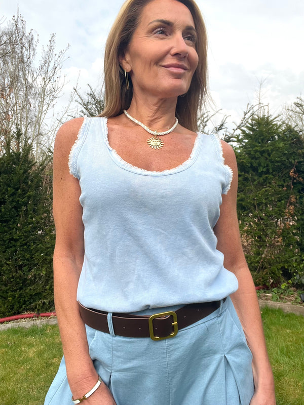 T shirt Saly bleu ciel