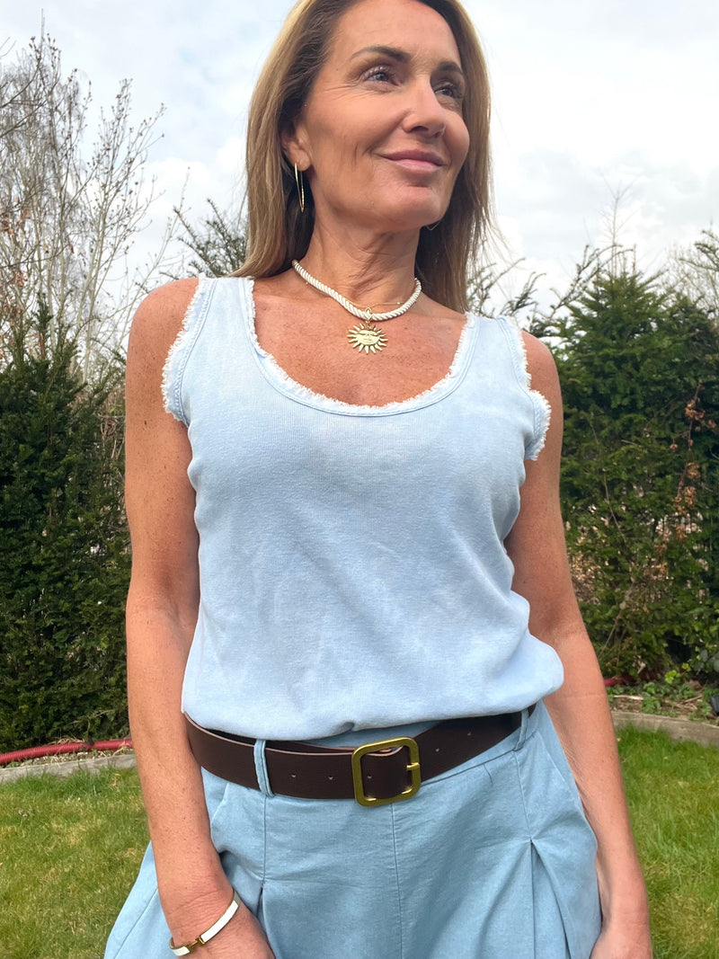 T shirt Saly bleu ciel