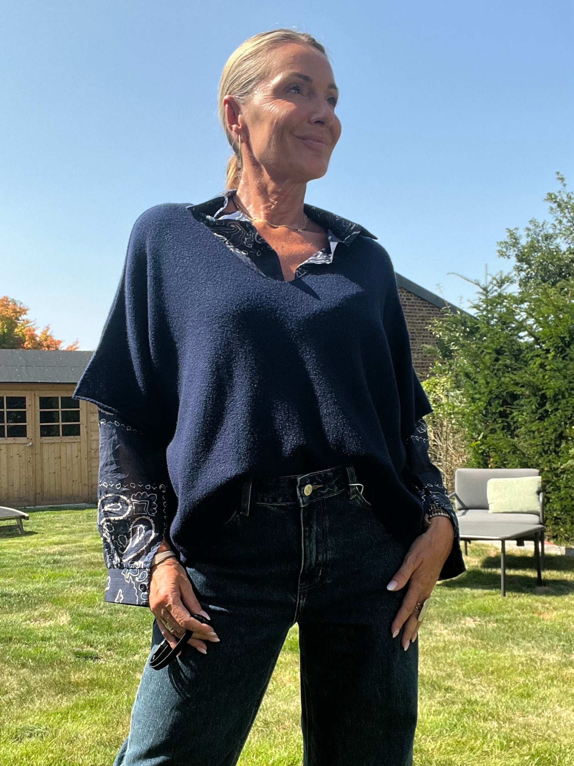 Pull Chacha bleu Marine