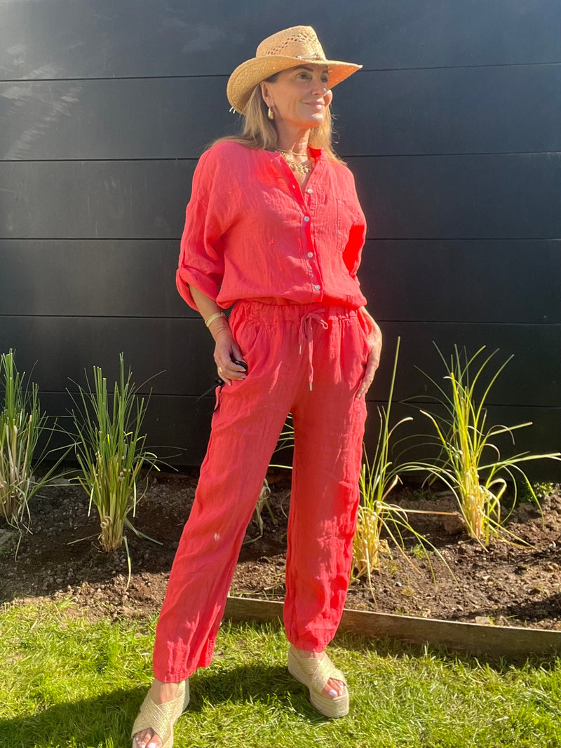 Pantalon Lino corail 🪸