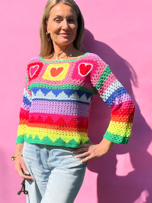 Pull crochet plume
