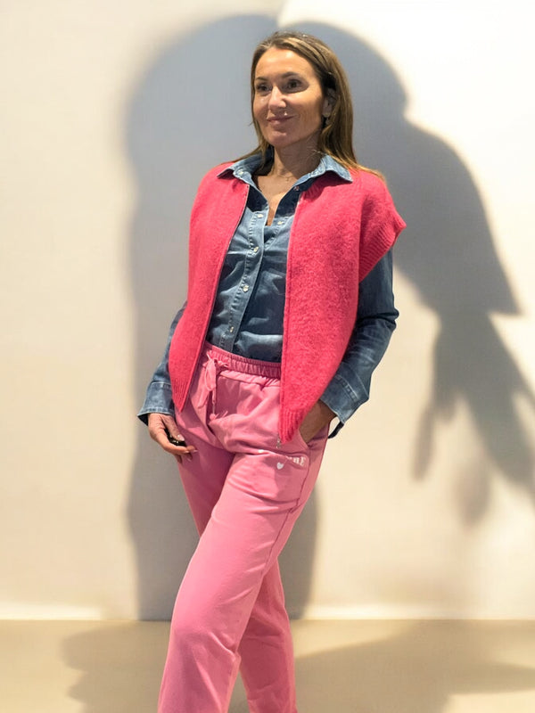 Gilet zip fushia